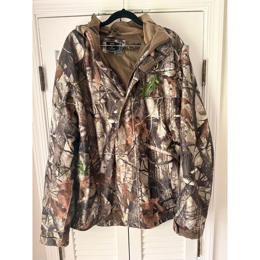 TIDEWE Waterproof Hunting Jacket, Large  Rain And Wind Lightweight Detach Hood